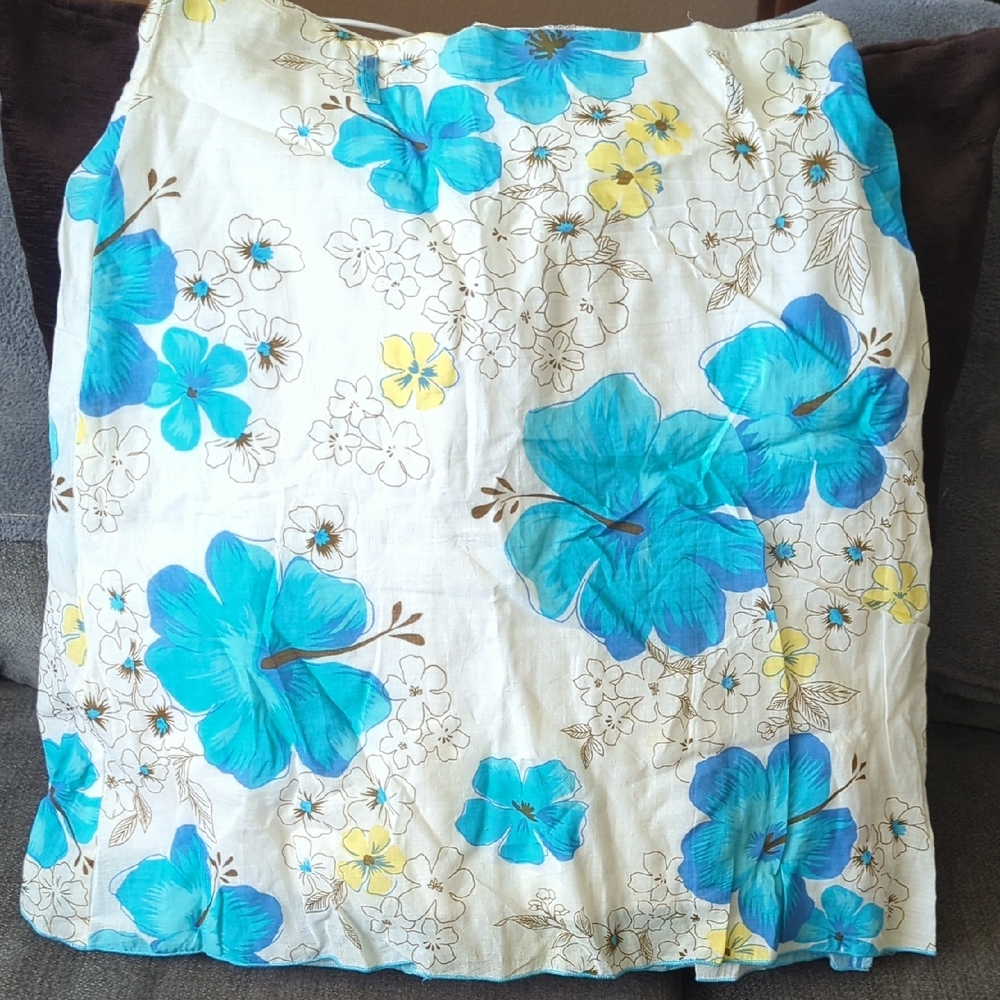 *. Floral Skirt with Blue and Yellow Flowers